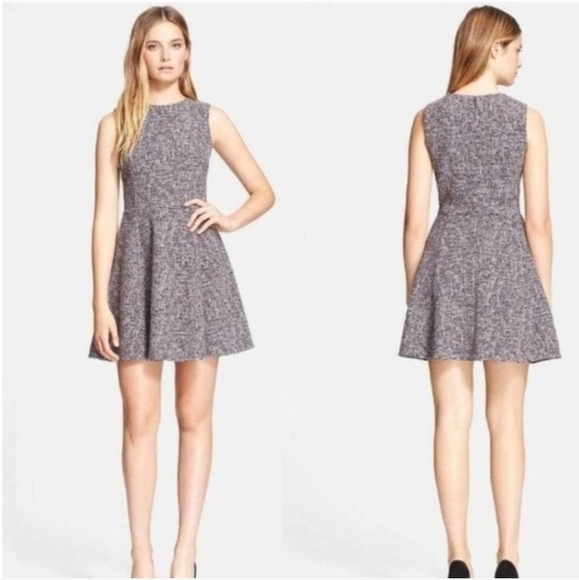 Theory Navy & Red Fit & Flare Sleeveless Tweed Mini DressSize 6 Women's - Picture 2 of 12